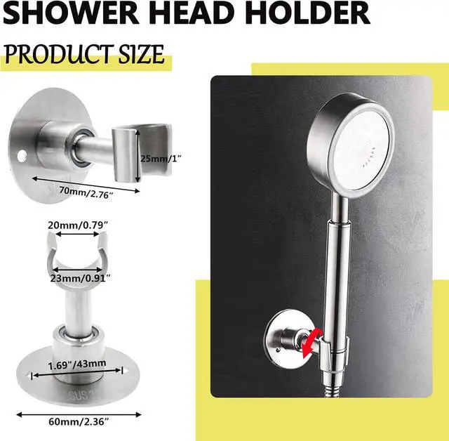 Alt view image 6 of 7 - BokWin Stainless Steel Shower Head Holder, Brushed SUS 304