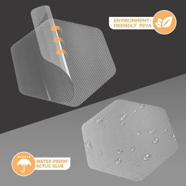 Alt view image 4 of 6 - Non Slip Bathtub Stickers, Shower Stickers for Safety Bathroom Tubs, Bathtub Non Slip Stickers and Adhesive Decals Scraper for Bath Tub, Shower Floor, Stairs, Ladders(Square Shape, Clear) (24, Clear)