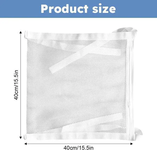Alt view image 2 of 7 - Shoe Drying Bag, Reusable Sneaker Drying Mesh Bags, Laundry Bag with Zipper Strap for Washing Machine, Shoes, Clothing, for Most Dryers Door(COLOR:white)