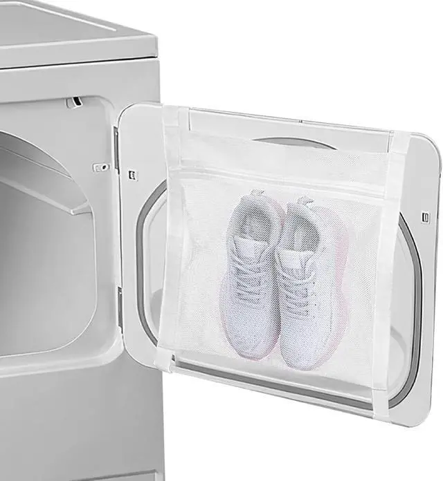 Alt view image 3 of 7 - Shoe Drying Bag, Reusable Sneaker Drying Mesh Bags, Laundry Bag with Zipper Strap for Washing Machine, Shoes, Clothing, for Most Dryers Door(COLOR:white)