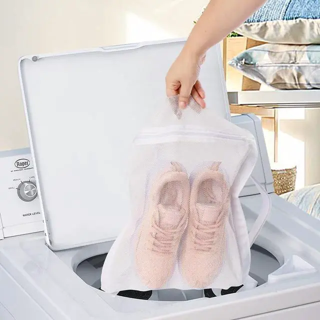 Alt view image 5 of 7 - Shoe Drying Bag, Reusable Sneaker Drying Mesh Bags, Laundry Bag with Zipper Strap for Washing Machine, Shoes, Clothing, for Most Dryers Door(COLOR:white)