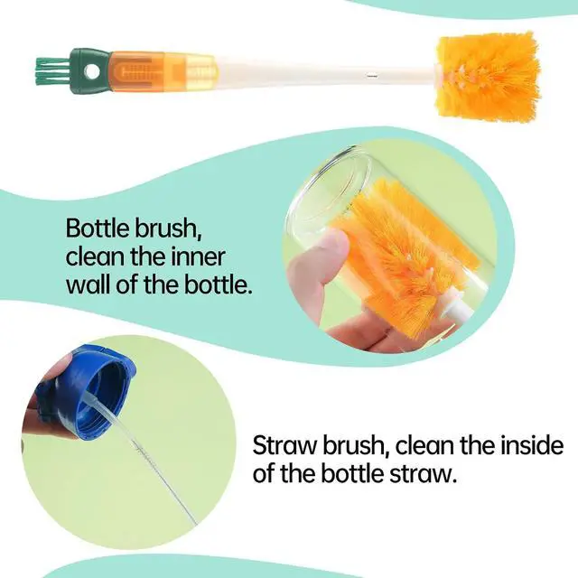 Alt view image 4 of 7 - Baby Bottle Brush Cleaner,5 in 1 Water Bottle Cleaner Brushes for Cleaning