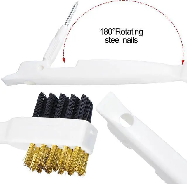 Alt view image 6 of 7 - Ymapinc Kitchen Cleaning Scrub Brush, 4-in-1 Stove Cleaner for Gas Top with Cooktop Scraper, Gas Stove Top Cleaner, Household Cleaning Tools, Scrubber for Range Hood Grease Grime