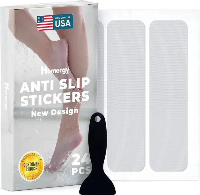 Main image of Homergy Anti-Slip Shower Stickers, Non-Slip Bathtub Adhesive Strips, 24 Pcs