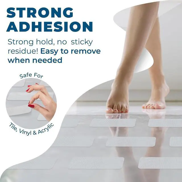 Alt view image 6 of 7 - Homergy Anti-Slip Shower Stickers, Non-Slip Bathtub Adhesive Strips, 24 Pcs