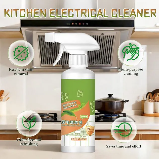 Alt view image 2 of 7 - Electrolyzed Ion Kitchen Cleaner Spray, Natural Enzyme Multi-Purpose Cleaner to Household Appliances, Kitchen Heavy Duty Cleaner Degreaser for Hood, Oven, Stove(300ML)