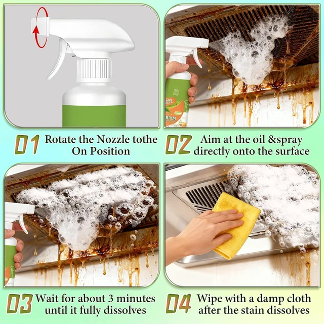 Alt view image 6 of 7 - Electrolyzed Ion Kitchen Cleaner Spray, Natural Enzyme Multi-Purpose Cleaner to Household Appliances, Kitchen Heavy Duty Cleaner Degreaser for Hood, Oven, Stove(300ML)