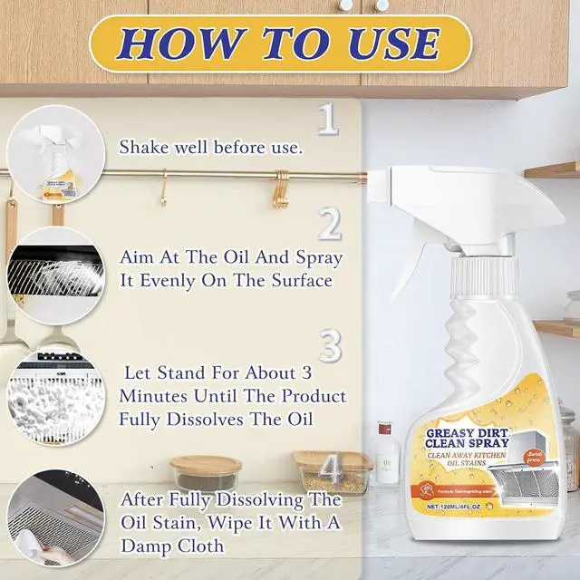 Alt view image 7 of 7 - Kitchen Heavy Duty Cleaner Spray,All-Purpose Oil Stain Cleaner,Kitchen Remover Degreaser Spray,Foam Cleaner,Dissolve Grease & Oil Stains,Bathroom Cleaning(2pcs)