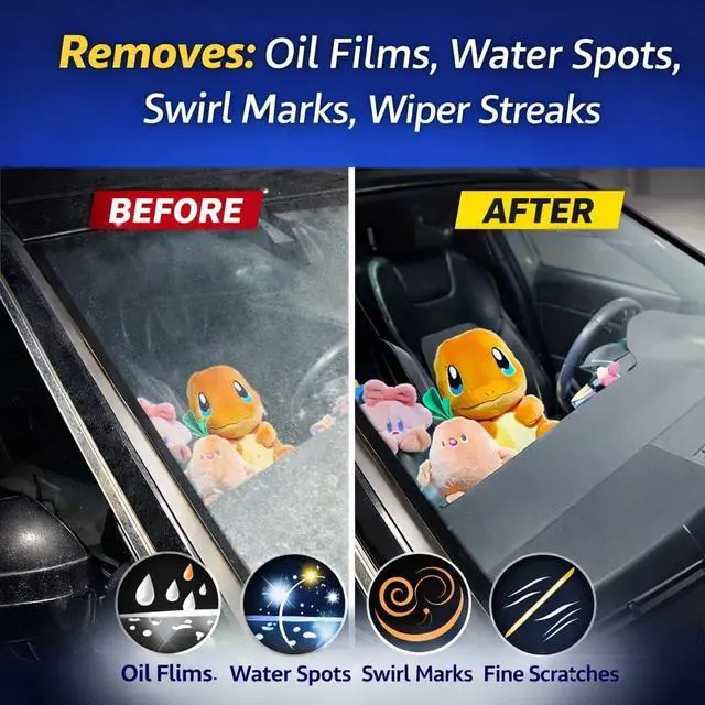 Alt view image 3 of 7 - 3.3oz (100ml) Cerium Oxide Glass Polishing Liquid Deep Cleaning & Removes Wiper Marks, Swirls, Water Spots & Windshield Cleaner & Remover for Minor Glass Scratches Shake Well Before use