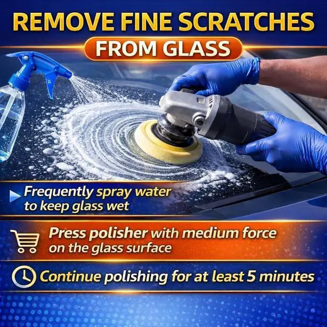Alt view image 6 of 7 - 3.3oz (100ml) Cerium Oxide Glass Polishing Liquid Deep Cleaning & Removes Wiper Marks, Swirls, Water Spots & Windshield Cleaner & Remover for Minor Glass Scratches Shake Well Before use