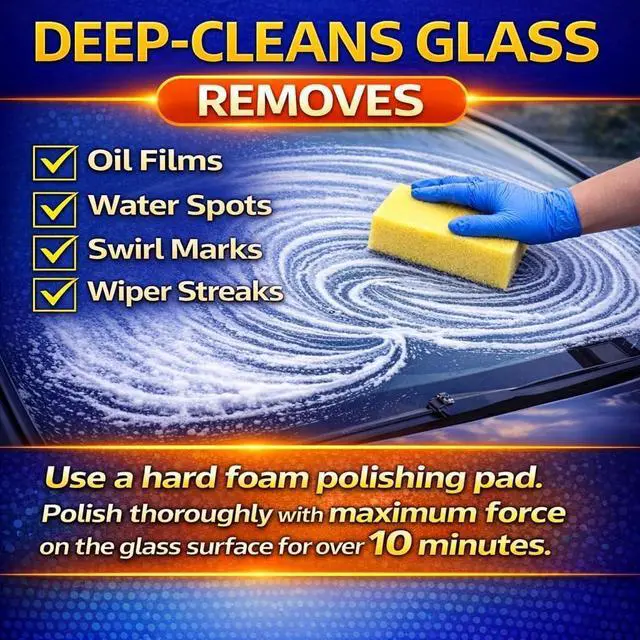 Alt view image 7 of 7 - 3.3oz (100ml) Cerium Oxide Glass Polishing Liquid Deep Cleaning & Removes Wiper Marks, Swirls, Water Spots & Windshield Cleaner & Remover for Minor Glass Scratches Shake Well Before use
