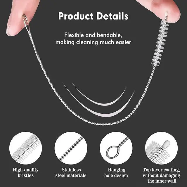 Alt view image 3 of 7 - 18 Pack Extended Handle Straw Cleaner Brushes