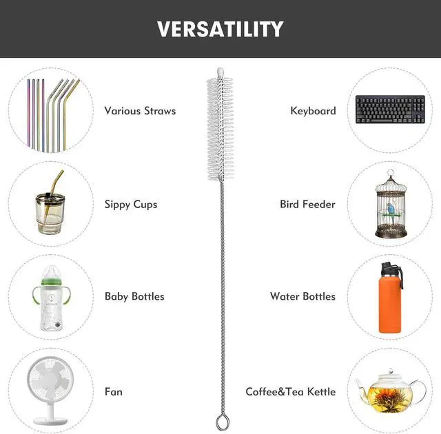 Alt view image 6 of 7 - 18 Pack Extended Handle Straw Cleaner Brushes