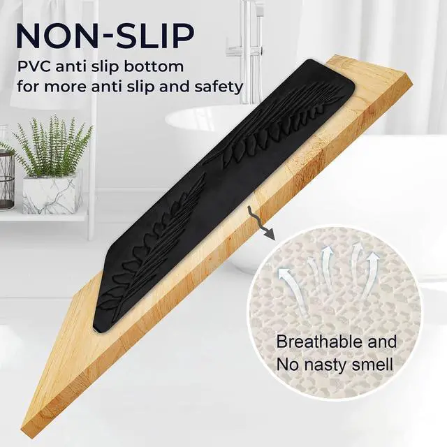 Alt view image 5 of 7 - Bath Mat Washable 24" x 16" Super Absorbent Bathroom Rugs Soft Memory Foam Bath Mat Quick Dry Non-Slip Bathroom Carpet for Bedroom Shower and Tub, Black