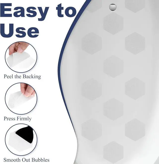 Alt view image 6 of 7 - Gecork 28PCS Anti-Slip Shower Stickers with Scraper, Clear, Hexagonal