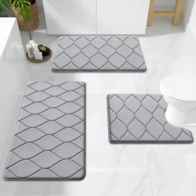 Alt view image 6 of 7 - Smiry Memory Foam Bath Mat 30x20, Ultra Soft Absorbent Bathroom Rugs
