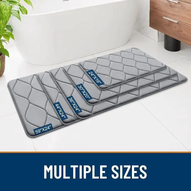 Alt view image 7 of 7 - Smiry Memory Foam Bath Mat 30x20, Ultra Soft Absorbent Bathroom Rugs