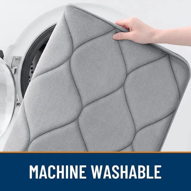 Alt view image 5 of 7 - Smiry Memory Foam Bath Mat 30x20, Ultra Soft Absorbent Bathroom Rugs