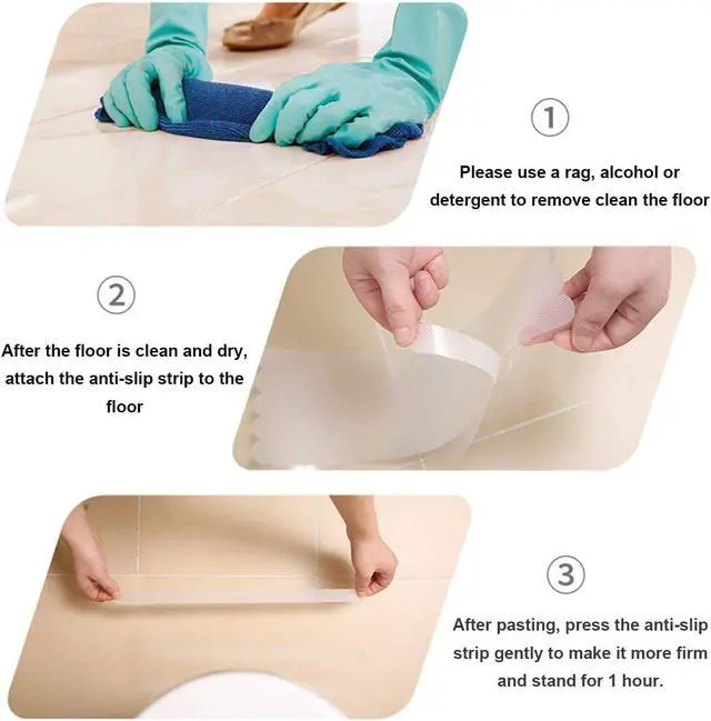 Alt view image 6 of 7 - Kyerivs Anti Slip Strips Safety Shower Bathtub Non Slip Stickers Clear