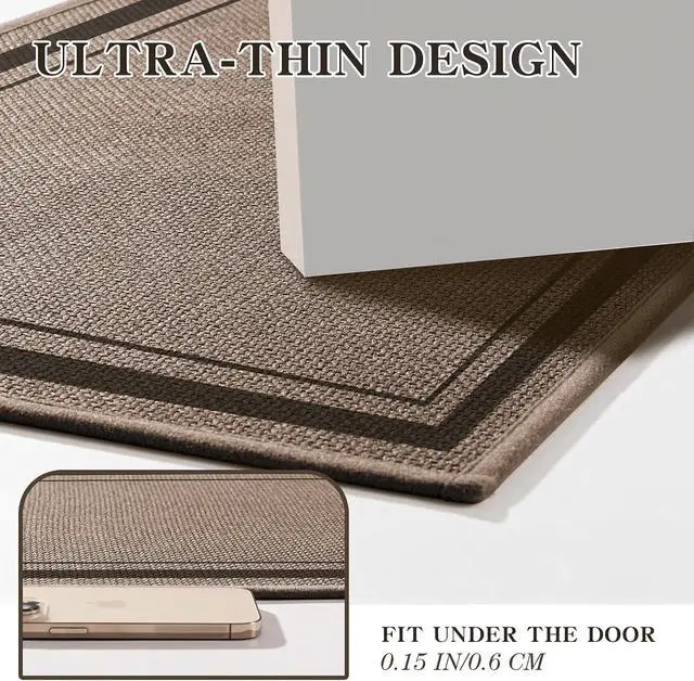 Alt view image 3 of 6 - chakme Bathroom Rugs Mat 24x17, Ultra Thin Non Slip Bath Mat Small Quick Dry Absorbent Bath Mat for Bathroom Floor, (Dark Beige, 24"x17")