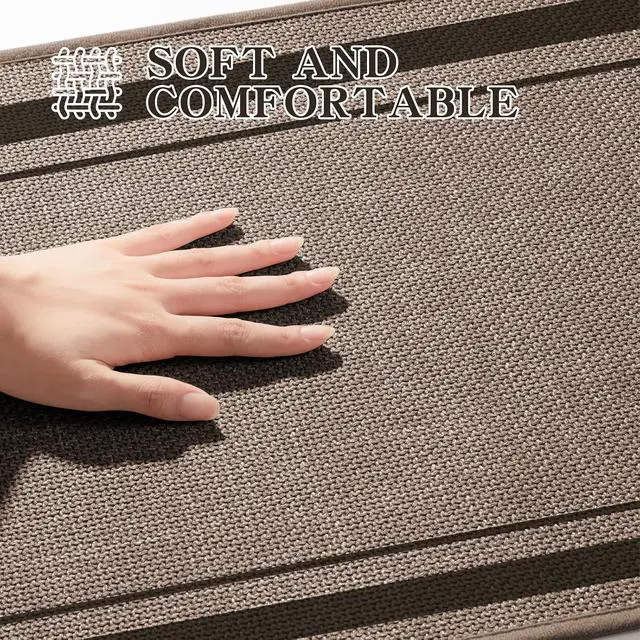 Alt view image 5 of 6 - chakme Bathroom Rugs Mat 24x17, Ultra Thin Non Slip Bath Mat Small Quick Dry Absorbent Bath Mat for Bathroom Floor, (Dark Beige, 24"x17")