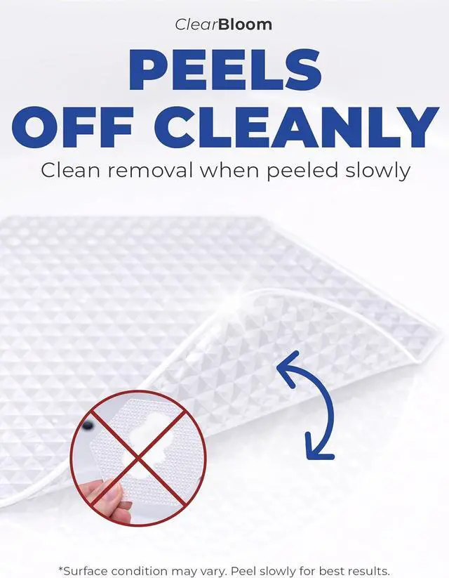 Alt view image 3 of 7 - Clear Bloom Anti-Slip Shower Stickers, Non-Slip Bathtub Floor Grip, 24 Pack