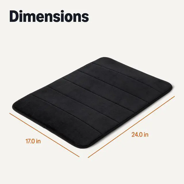 Alt view image 2 of 5 - Amazon Basics Absorbent & Fast Dry Plush Memory Foam Bath Mat, 17 x 24 in, Black