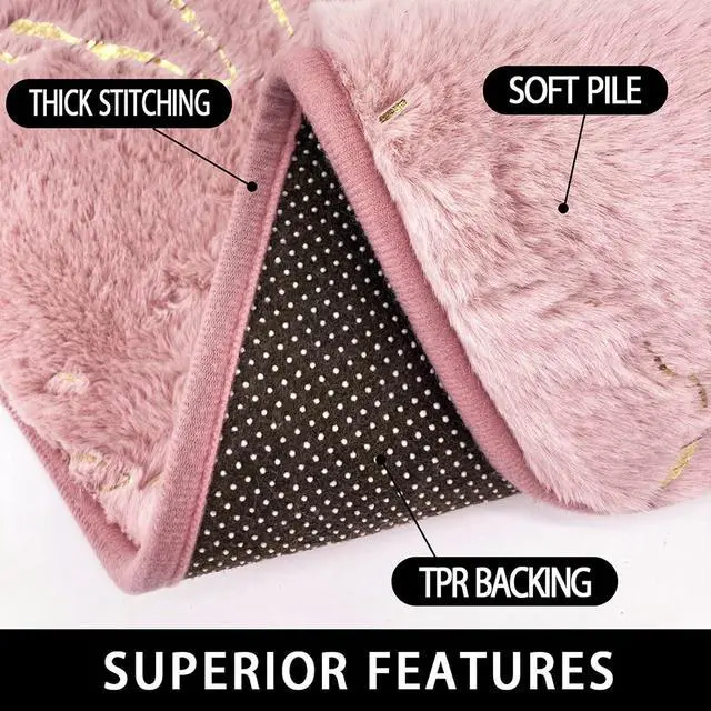 Alt view image 4 of 6 - Marble Bathroom Rugs Nonslip Pink Bathroom Mats Ultra Soft Washable Bath Mats for Bathroom Floor Mats Carpet Water Absorbent Shower Rug Decoration for Kitchen Bedroom Living Room