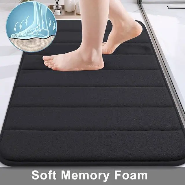 Alt view image 3 of 7 - Buganda Memory Foam Bath Mat 24 x 16, Ultra Soft Absorbent Bathroom Rugs