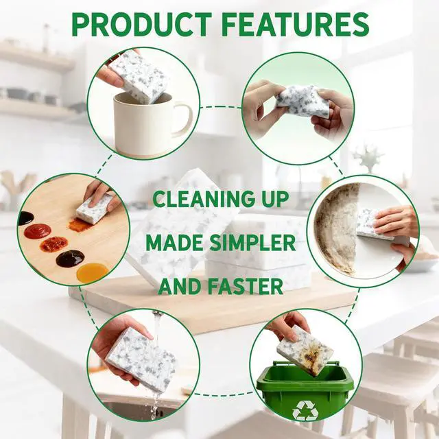 Alt view image 5 of 7 - Multi-Purpose 3.5X High-Density Melamine Foam Cleaning Pads in Bulk 50
