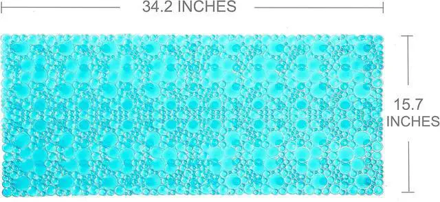 Alt view image 4 of 6 - Pebble Bathtub Shower Mat Non Slip 34.2"x15.7", Transparent Green