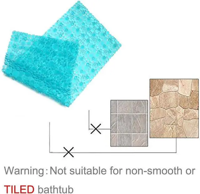 Alt view image 5 of 6 - Pebble Bathtub Shower Mat Non Slip 34.2"x15.7", Transparent Green