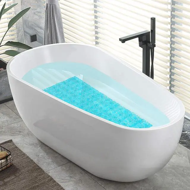 Alt view image 6 of 6 - Pebble Bathtub Shower Mat Non Slip 34.2"x15.7", Transparent Green