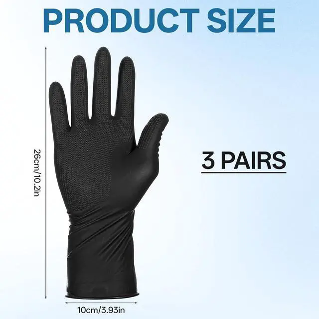 Alt view image 2 of 7 - SynHHergyx Hair Dye Gloves, 3 Pcs Reusable Rubber Gloves Hair Color Glove Professional Hair Dying Tools for Home Salon Barber
