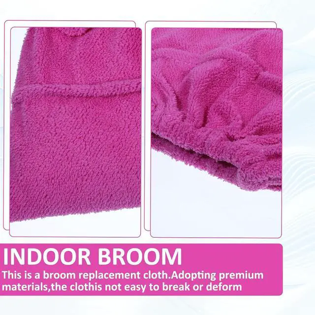Alt view image 4 of 7 - 2PCS Mop Socks Broom Cloth Cover with Elastic Bands, Washable Broom Pads Baseboard Cleaner Tool, Multi-Purpose Reusable Mopping Cloth Replacement, Suitable for Pet Hair, Dust, Stains, Windows