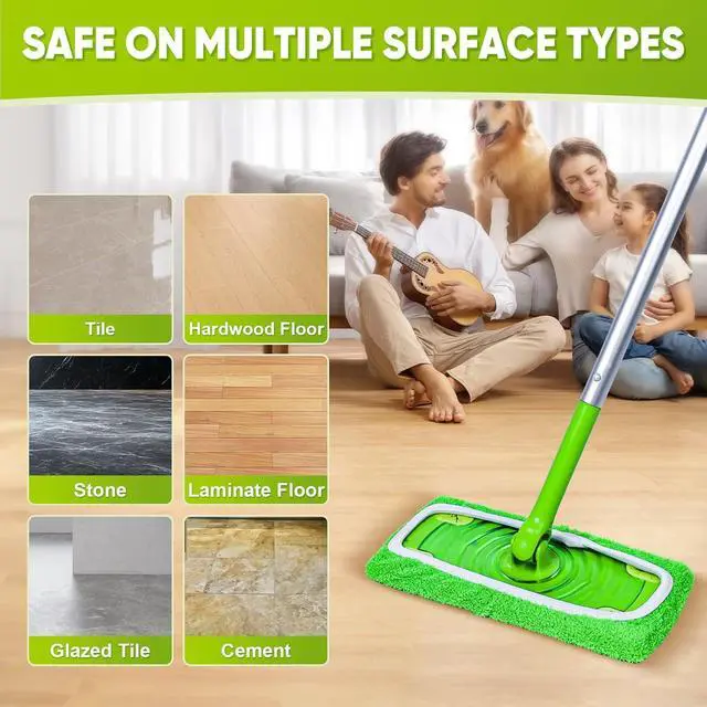 Alt view image 6 of 7 - 18-Pack Reusable Mop Pads Compatible with Swiffer Sweeper Mop - 100% Coral Fleece Washable Refills - Microfiber Dry & Wet Sweeping Cloths for Multi-Surface/Hardwood Floor Cleaning