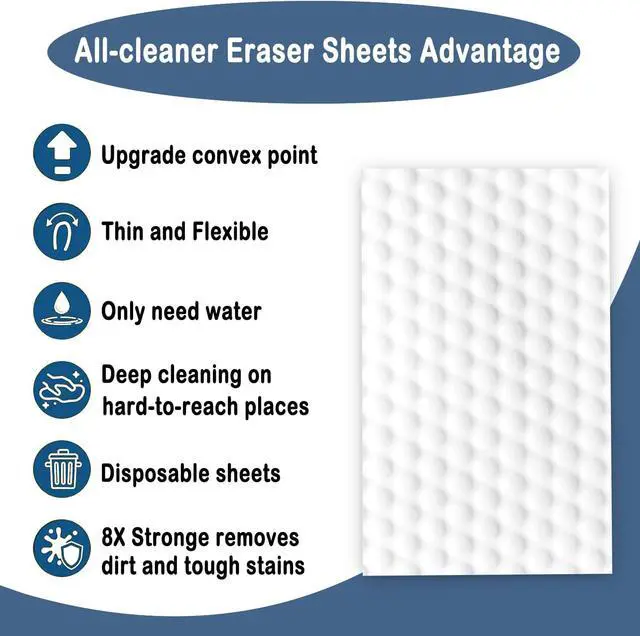 Alt view image 5 of 7 - 30 Pack Magic Melamine Foam Scrub Pads, High Density Nano Cleaning Eraser Sheets, No Detergent Needed Multi-Purpose Sponges for Kitchen Bathroom Wall Shoe Sink Household Cleaning