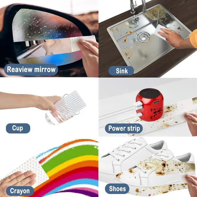 Alt view image 6 of 7 - 30 Pack Magic Melamine Foam Scrub Pads, High Density Nano Cleaning Eraser Sheets, No Detergent Needed Multi-Purpose Sponges for Kitchen Bathroom Wall Shoe Sink Household Cleaning
