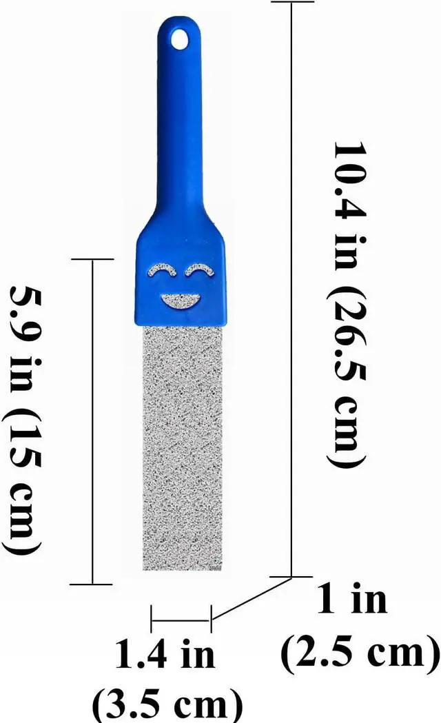 Alt view image 2 of 6 - Pumice Stone Toilet Bowl Cleaner with Handle, Pumice Sticks Pumice Scouring Pad Powerfully Remove Hard Water Ring, Calcium Buildup, Cleaning Pool, Toilet, Kitchen Sink, Grill, Bathtubs, 5 Pack Blue