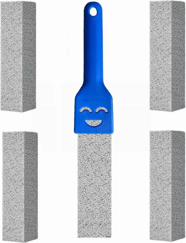 Main image of Pumice Stone Toilet Bowl Cleaner with Handle, Pumice Sticks Pumice Scouring Pad Powerfully Remove Hard Water Ring, Calcium Buildup, Cleaning Pool, Toilet, Kitchen Sink, Grill, Bathtubs, 5 Pack Blue