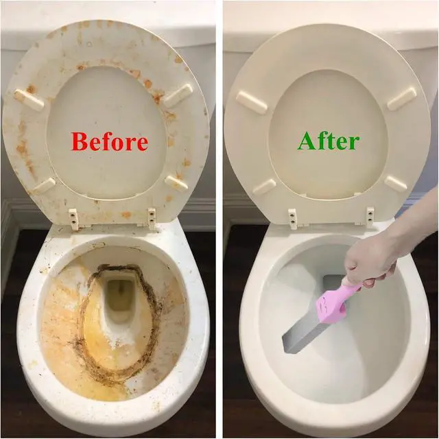 Alt view image 3 of 6 - Pumice Stone Toilet Bowl Cleaner with Handle, Pumice Sticks Pumice Scouring Pad Powerfully Remove Hard Water Ring, Calcium Buildup, Cleaning Pool, Toilet, Kitchen Sink, Grill, Bathtubs, 5 Pack Blue