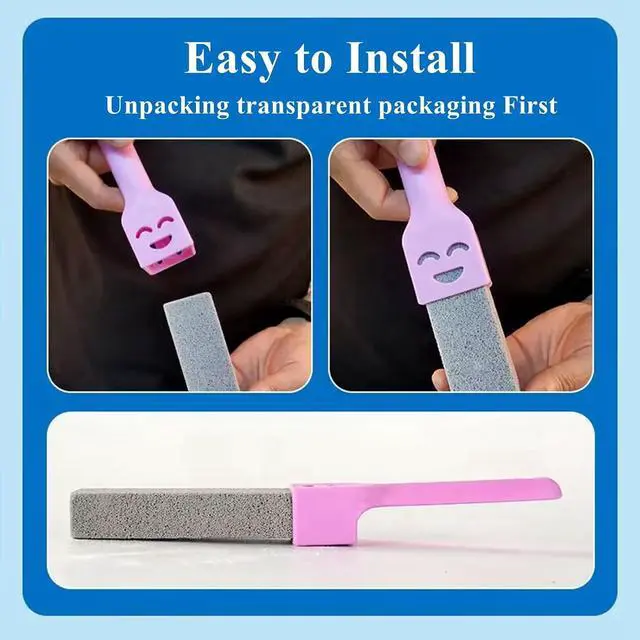 Alt view image 6 of 6 - Pumice Stone Toilet Bowl Cleaner with Handle, Pumice Sticks Pumice Scouring Pad Powerfully Remove Hard Water Ring, Calcium Buildup, Cleaning Pool, Toilet, Kitchen Sink, Grill, Bathtubs, 5 Pack Blue