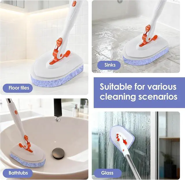 Alt view image 2 of 7 - 2Pcs Scouring Pads Grey Scrub Pads for Cleaning Reusable Scrub Sponge Non Scratch Fit Tub Tile Scrubber Brushes Cleaning for Kitchen Toilet Wall Tile Sink