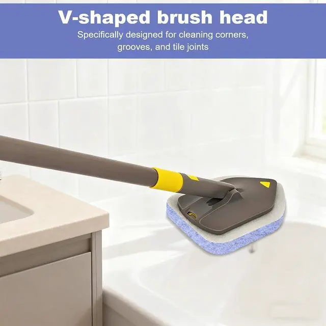 Alt view image 7 of 7 - 2Pcs Scouring Pads Grey Scrub Pads for Cleaning Reusable Scrub Sponge Non Scratch Fit Tub Tile Scrubber Brushes Cleaning for Kitchen Toilet Wall Tile Sink