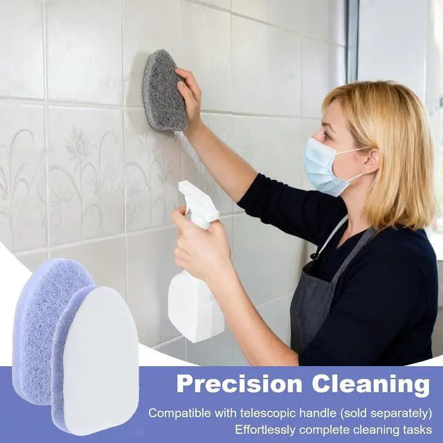Alt view image 4 of 7 - 2Pcs Scouring Pads Grey Scrub Pads for Cleaning Reusable Scrub Sponge Non Scratch Fit Tub Tile Scrubber Brushes Cleaning for Kitchen Toilet Wall Tile Sink