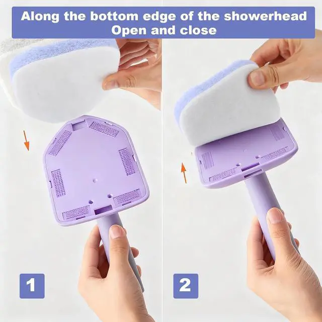 Alt view image 6 of 7 - 2Pcs Scouring Pads Grey Scrub Pads for Cleaning Reusable Scrub Sponge Non Scratch Fit Tub Tile Scrubber Brushes Cleaning for Kitchen Toilet Wall Tile Sink