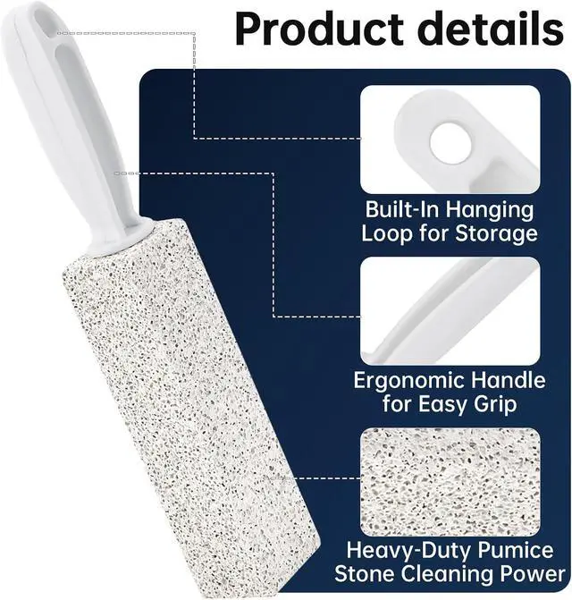 Alt view image 3 of 7 - 3 Pack Pumice Stone for Cleaning Oven, Heavy-Duty Pumice Scouring Stick with Handle, Stong Stick Cleaner for Burnt-On Grease and Grates, Ideal for Kitchen, Oven and Stove Cleaning
