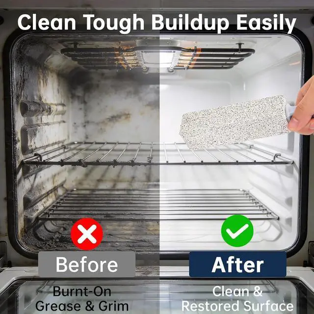 Alt view image 4 of 7 - 3 Pack Pumice Stone for Cleaning Oven, Heavy-Duty Pumice Scouring Stick with Handle, Stong Stick Cleaner for Burnt-On Grease and Grates, Ideal for Kitchen, Oven and Stove Cleaning