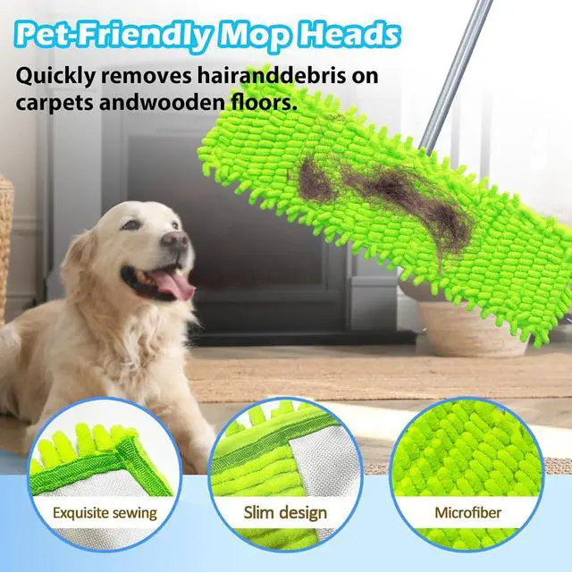 Alt view image 4 of 7 - 4PCS 16'' Microfiber Dust Mop Pads Compatible with Leifheit 55210