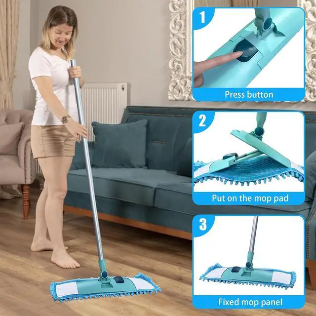 Alt view image 7 of 7 - 4PCS 16'' Microfiber Dust Mop Pads Compatible with Leifheit 55210